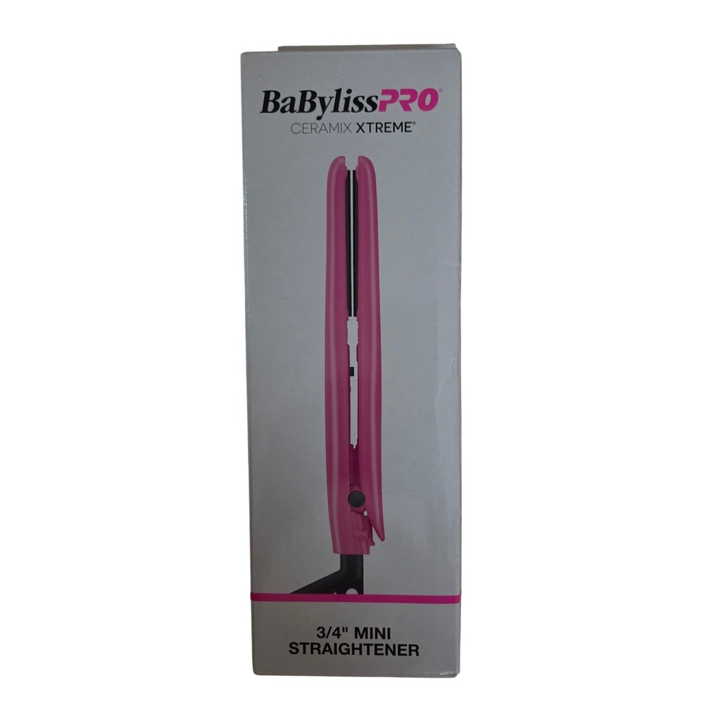 BaBylissPRO Mini Straightener 3/4 Inch Pink New Ceramic Titanium Travel